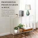 MyGift Premium 15mm Clear Acrylic Entryway Console Table with Bottom Display Shelf, 2 Tier Living Room Sofa Back Storage Shelves Modern Luxury Home Decor by CozyNest Decor