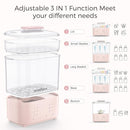 Bottle Sterilizer and Dryer, All-in-One Electric Steam Sterilizer Bottle Sanitizer for Baby Bottles, Pump Parts Accessories Newborn Essential Bottle Warmer for Breastmilk & Thaw (Pink) by TinyTreasures Baby Boutique
