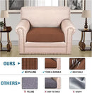 H.VERSAILTEX Super Stretch Individual Seat Cushion Covers Sofa Covers Couch Cushion Covers Slipcover Sets Thick Jacquard Textured Twill Fabric (1 Piece Chair Cushion Cover, Caramel) by CozyNest Decor