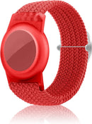 Kids Bracelet Compatible with AirTag, GPS Kid Tracker Holder Braided Wristband for Apple Air Tag, 2022 Upgraded Nylon Adjustable Anti Lost Airtag Watch Band for Kids Children Elders (red) by TinyTreasures Baby Boutique