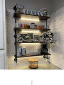 ROGMARS Floating Shelves for Wall,Solid Wood Shelves Industrial Pipe Shelving 36inch for Wall Decor,Kitchen,Living Room