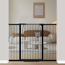 40.5" Extra Tall Baby Gate for Doorways, 54.8"-57.4" Extra Wide Pet Gate Pressure Mounted, Narrow Space Puppy Barrier Gates Indoor, No Drill Metal Safety Child Gate No Climb, Black by TinyTreasures Baby Boutique