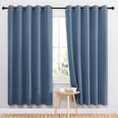 NICETOWN Blackout Curtain Drapes for Living Room - Decorative Thermal Insulated Solid Grommet Top Room Darkening Window Treatments (Stone Blue, 1 Pair, 66 x 72-Inch) by TinyTreasures Baby Boutique