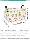 FANKANG Storage Bins, Nursery Hamper Canvas Laundry Basket Foldable with Waterproof PE Coating Large Storage Baskets for Kids Boys and Girls, Office, Bedroom, Clothes,Toys(Rec-deer） by TinyTreasures Baby Boutique
