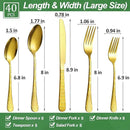 40 Pcs Gold Silverware Set for 8 with Water Cube Handle design, Food Grade Stainless Steel Flatware Set, Eating Utensils Sets Include Fork/Knife/Spoon, Reusable Cutlery Set, Dishwasher Safe by CozyNest Decor