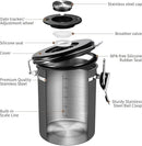 Veken Coffee Canister, Airtight Stainless Steel Kitchen Food Storage Container with Date Tracker and Scoop for Grounds Coffee, Beans, Tea, Flour, Cereal, Sugar, Cookies Jars, 22OZ Gray by CozyNest Decor