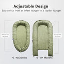 Infant Lounger, Baby Nest Cover for Baby Girls & Boys, Newborn Essentials for Baby 0-18+ Months, 100% Cotton Breathable (Green_Wonder, Cotton_Muslin) by TinyTreasures Baby Boutique