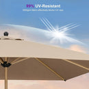 PURPLE LEAF 10' x 10' Square Patio Umbrella with Base Outdoor Umbrella Market Umbrella with Crank & 8 Ribs Aluminum Outdoor Table Umbrella for Pool Deck Backyard, Taupe by GreenHaven Gardens