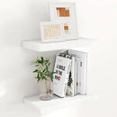 Fun Memories White Floating Shelves 16 Inch Long, 9 Inch Deep Wall Shelf for Bathroom, 16 x 9 Floating Shelf for Living Room, Bedroom, Kitchen, Rustic Wood Shelves for Wall, Set of 2 by CozyNest Decor
