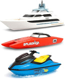 SplashEZ Bath Toy Boats for Toddlers, Mold Free Boat Bath Toys for Kids & Toddlers, No Hole for Water Floating Ships for Bathtub, Pool, Shower for Boys & Girls, 3-Pack: Jet Ski Yacht Catamaran by TinyTreasures Baby Boutique