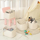 Storage Baskets for Organizing & Shelves, Woven Cotton Rope Organization Bins for Dog Toys, Clothes, Books, Nursery Organizer, 15" Lx11''Wx9.5''H, (4 Packs) Off White by CozyNest Decor
