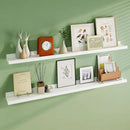 Floating Picture Ledge Shelves 55 Inch Solid Oak Wood Set of 2, Rustic Wall Storage Shelves with Lip, Kids Bookshelf, Photo & Picture Ledge Shelves for Bedroom, Living Room, Kitchen