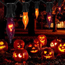 12.8Ft Halloween Decorations - Indoor/Outdoor Flickering Flame String Lights, Orange & Purple, 12 Pack C7 Flame Lights Bulbs by GreenHaven Gardens