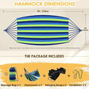 ANYOO Cotton Hammock Portable Camping Hammocks for Hanging Sturdy Garden Comfortable Fabric Hammock with Tree Straps Up to 660lbs with Travel Bag for Camping Outdoor/Indoor Patio Backyard by GreenHaven Gardens