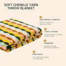 Soft Chenille Yarn Throw 50"x60", Handmade Knit Throw Blanket, for use in All Seasons, Soft Cozy Warm Knitted Blanket for Bed Sofa, Couch Chair, Living Room(1.98Ib) by CozyNest Decor