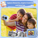 Portable Instant Camera for Kids Print Photos Travel Digital 1080P Video Camera for Toddlers 3 4 5 6 7 8 Year Old Boy Holiday Christmas Birthday Gifts (Blue) by TinyTreasures Baby Boutique