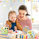 6 Pack Paint Your Own Plaster Stones - Kids Summer Arts and Crafts Garden Handprint Stepping Stone Painting Kit DIY Ceramic Craft Pottery Outdoor Painting Gifts for Kids Ages 4-12 by TinyTreasures Baby Boutique