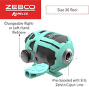 Zebco Rambler Fishing Reel and Rod Combo, Durable Fiberglass Rod with Built-in Carabiner, Patented No-Tangle Reel, Pre-Spooled with 8-Pound Zebco Fishing Line by TinyTreasures Baby Boutique