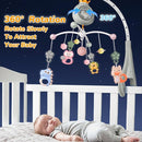 Crib Mobile with Music and Lights, Mobiles for Cribs, Baby Nursery Space Portable Infant Arm Hanger for Girls Boys Babies Bassinets Pack and Play Clip On Attachment, Toys Musical Hanging by TinyTreasures Baby Boutique