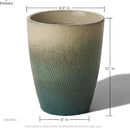 Emissary Bullet 9.5 in. Bayside Green Ceramic Round Planter (9.5 in. L x 9.5 in. W x 12 in. H) with Drainage Hole by CozyNest Decor