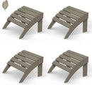 GREENVINES Adirondack-Ottoman | Wood Grain | Set of 4 | HDPE Plastic | Outdoor Footrest | All Weather | Foot Rest | Foot Stool | Desert Brown | for Adirondack Chair by CozyNest Decor