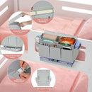 Bedside Caddy, Bed Organizer with 11 Pockets and Power Strip Holder,Versatile Bedside Storage Caddy for Home,Dorm,Bunk,Hospital,Crib Bed (Grey) by CozyNest Decor