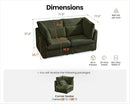 Oversized Modular Sofa, Extra Deep Cloud Corduroy Sectional Couch with Ottoman Chaise, Fluffy Corduroy 2 Seater Sofa Bed for Living Room, Villa (Loveseat Sofa, Corduroy Green) by CozyNest Decor