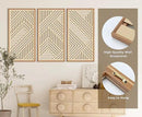 IARTTOP 3 Pieces Wood Boho Wall Art Framed Mid century Modern Wooden Wall Decor Large Minimalist Geometric Line Decor for Living Room Bedroom Office-16 x32 by CozyNest Decor