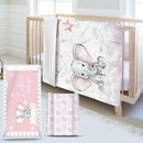 Custom Name Crib Bedding Set - Starry Sky Elephant Design, Personalized Baby Nursery Bedding 3-Piece Set– Soft Blanket, Fitted Sheet, Changing Pad Cover – for Newborns Girls Nursery Gifts by TinyTreasures Baby Boutique