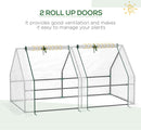 Outsunny 6' x 3' x 3' Mini Greenhouse with Zippered Doors & Roll-up Windows, Portable Plant Hot House with Durable PE Cover, Water Resistant, UV Protected for Outdoor Flowers, Vegetables, White by GreenHaven Gardens