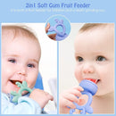 Baby Solids/Frozen Fruit Feeder Pacifier, Infant Teether Toy 4M+, BPA-Free Silicone Pouch & Nipple, Safely Introduce Solids, Teething Relief, 2-Pack (Deer - Green Purple, S/M/L) by TinyTreasures Baby Boutique