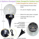 Beautyard Solar Globe Lights Outdoor Large Garden Decor USB Charged 4.72" Diameter 40LED 1000mAh Solar Lights Cracked Glass Globe Power Yard Patio Garden (4.72'' Large 2 Pack Warm White) by CozyNest Decor