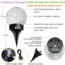 Beautyard Solar Globe Lights Outdoor Large Garden Decor USB Charged 4.72" Diameter 40LED 1000mAh Solar Lights Cracked Glass Globe Power Yard Patio Garden (4.72'' Large 2 Pack Warm White) by GreenHaven Gardens