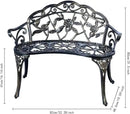 JARDIN DE CENTENNIAL Patio Garden Bench Metal Park Bench Cast Aluminum Outdoor Furniture with Floral Rose for Patio,Park,Lawn,Yard (Copper) by GreenHaven Gardens