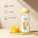 YOHKOH Natural Glass Baby Bottle with Natural Response Nipple, Newborn Anti-Colic Baby Bottles, Wide Neck Mushroom Cap Baby Bottle, Clear (8.8ounce (Pack of 4), Yellow2) by TinyTreasures Baby Boutique