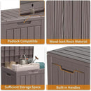 28 Gallon Resin Deck Box, Lockable Patio Outdoor Storage Box for Furniture, Garden Tools and Tools Storage, Waterproof Outside Storage Boxes - Grey by CozyNest Decor