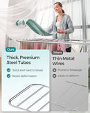 SONGMICS Clothes Drying Rack, Foldable 2-Level Laundry Drying Rack, Free-Standing Laundry Airer, with Height-Adjustable Wings, 33 Drying Rails, Sock Clips, Silver and White ULLR053W01V1 by CozyNest Decor