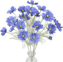 IPOPU Blue Flowers Artificial Cosmos 5PCS Fake Blue Wildflowers 24.5" Fake Daisies for Home Decor Indoor Faux Wild Flowers for Floral Arrangements Wedding Centerpiece by CozyNest Decor