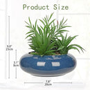 Hollyone Large Artificial Succulents Plants with Blue Vase Faux Succulents Fake Succulent Potted Plant in Ceramic Pot for Home Decor Office Desk Bathroom Living Room Indoor & Outdoor Decorations by GreenHaven Gardens