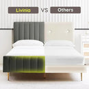 Livinia Queen Size Elton Velvet Platform Bed, Upholstered Bed Frame with Vertical Channel Tufted Headboard Footboard, Strong Wood Slats, No Box Spring Needed, Gray (Queen) by CozyNest Decor