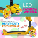 Hurtle 3-Wheeled Scooter for Kids - Wheel LED Lights, Adjustable Lean-to-Steer Handlebar, and Foldable Seat - Sit or Stand Ride with Brake for Boys and Girls Ages 1-14 Years Old by TinyTreasures Baby Boutique