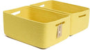 Large Storage Baskets for Shelves, Closet Organizers Bins for Clothes Blanket Towels, Baby Nursery, Toy Baskets Box, Woven Rope Baskets, 17 x 13 x 7.5”, 2 Packs Yellow by CozyNest Decor