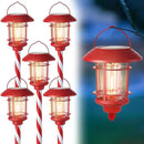 Dynaming 6 Pack Dual Use Solar Christmas Path Lights Outdoor, Hanging Lantern Solar Garden Light with Edison Bulb, Xmas Pathway Markers, Auto On/Off Candy Cane Lights for Patio Yard Walkway Driveway by GreenHaven Gardens