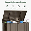 Domi Deck Box 150 Gallon, Waterproof Lockable Steel Outdoor Storage Container for Outside Cushions, Garden Tools and Pools Equipment, Brown by GreenHaven Gardens