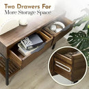 Bme Millie Farmhouse Solid Wood Console Table with 2 Drawers & Storage Shelves, 43" Boho Sofa Table for Entryway, Hallway, Living Room, Rustic Chestnut by CozyNest Decor