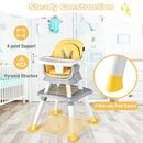 HONEY JOY 8 in 1 Baby High Chair, Convertible Highchair for Babies and Toddlers/Table and Chair Set/Building Block Table/Booster Seat/Stool/Toddler Chair with Safety Harness(Yellow) by TinyTreasures Baby Boutique