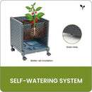 Raised Garden Bed with Tomato Cage 56.7” Self Watering Tomato Planter Boxes with Trellis Wheels for Outdoor Climbing Flowers Vegetable Vine Vegetables by GreenHaven Gardens