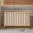 Foundations Full Size Travel Sleeper Folding Hotel Crib and Sheet Bundle - Includes Wooden Portable Crib with 3" Foam Mattress (Natural) and 6-Pack White Fitted Full Size Sheets by TinyTreasures Baby Boutique