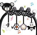 Car Seat Toys for Babies 0-6 Months,Hanging Rattle Toys for Crib Mobile, Baby Spiral Hanging Stroller Black and White High Contrast Toys for Newborn 0 3 6 9 12 Months Baby Boys Girls (Bear) by TinyTreasures Baby Boutique