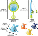 Magnet Fishing Game Bath Baby Toy for 1-3 4-8 Year Old Toddler Boys Girls,Gifts for Kid,Baby Bathtub Water Shower Pool Toys 18 Months+,4 Swimming Wind-up Whale&1 Fishing Pole&1 Net by TinyTreasures Baby Boutique